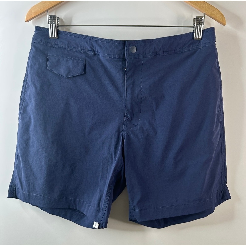 J. Crew Men's Eco Pool Shorts Swim Trunks Navy Blue 7" Inseam J0057 Size 32 - Picture 2 of 16